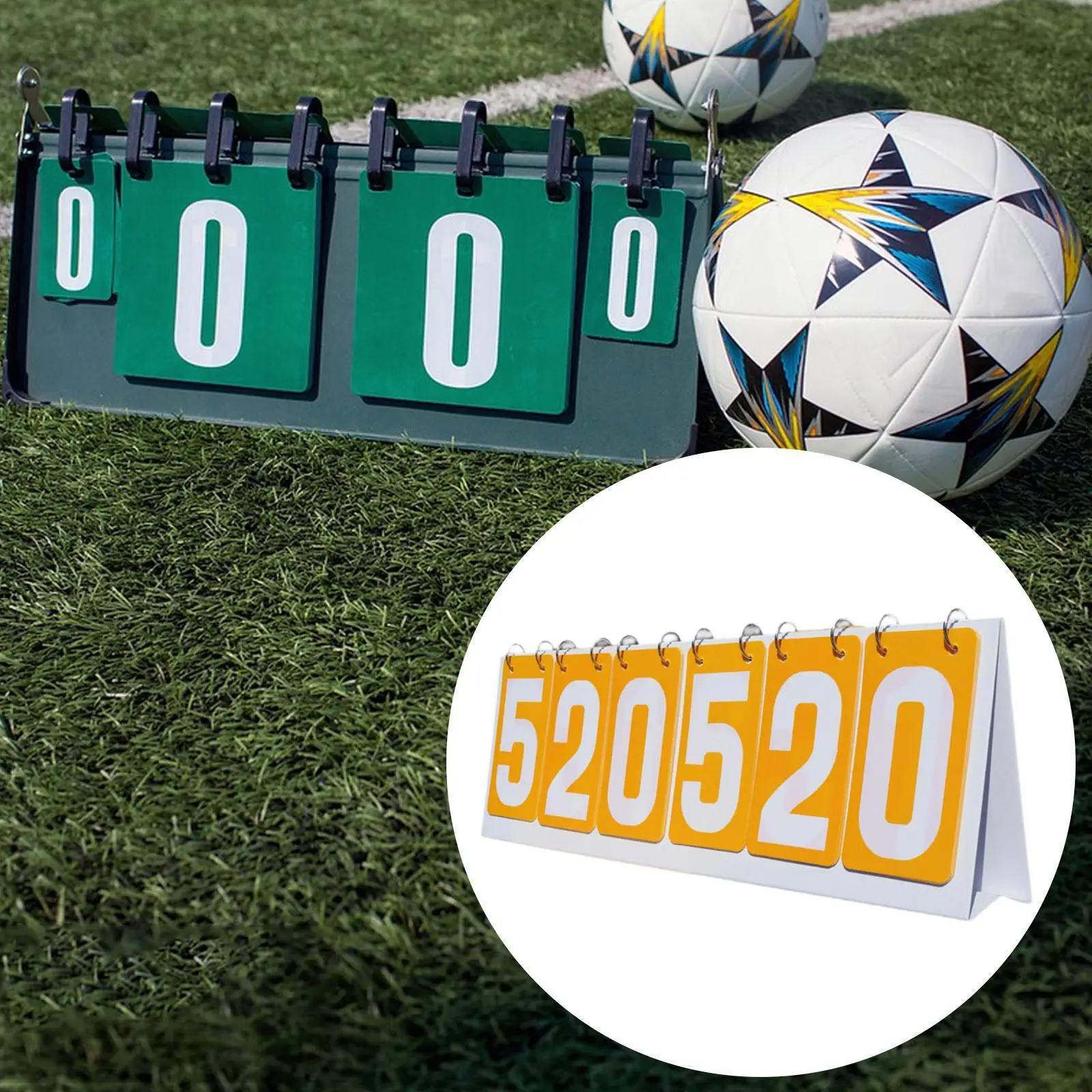 

Portable PVC Sports Scoreboard Six Digit Flip Tabletop Score Keeper for Basketball Soccer Volleyball Game