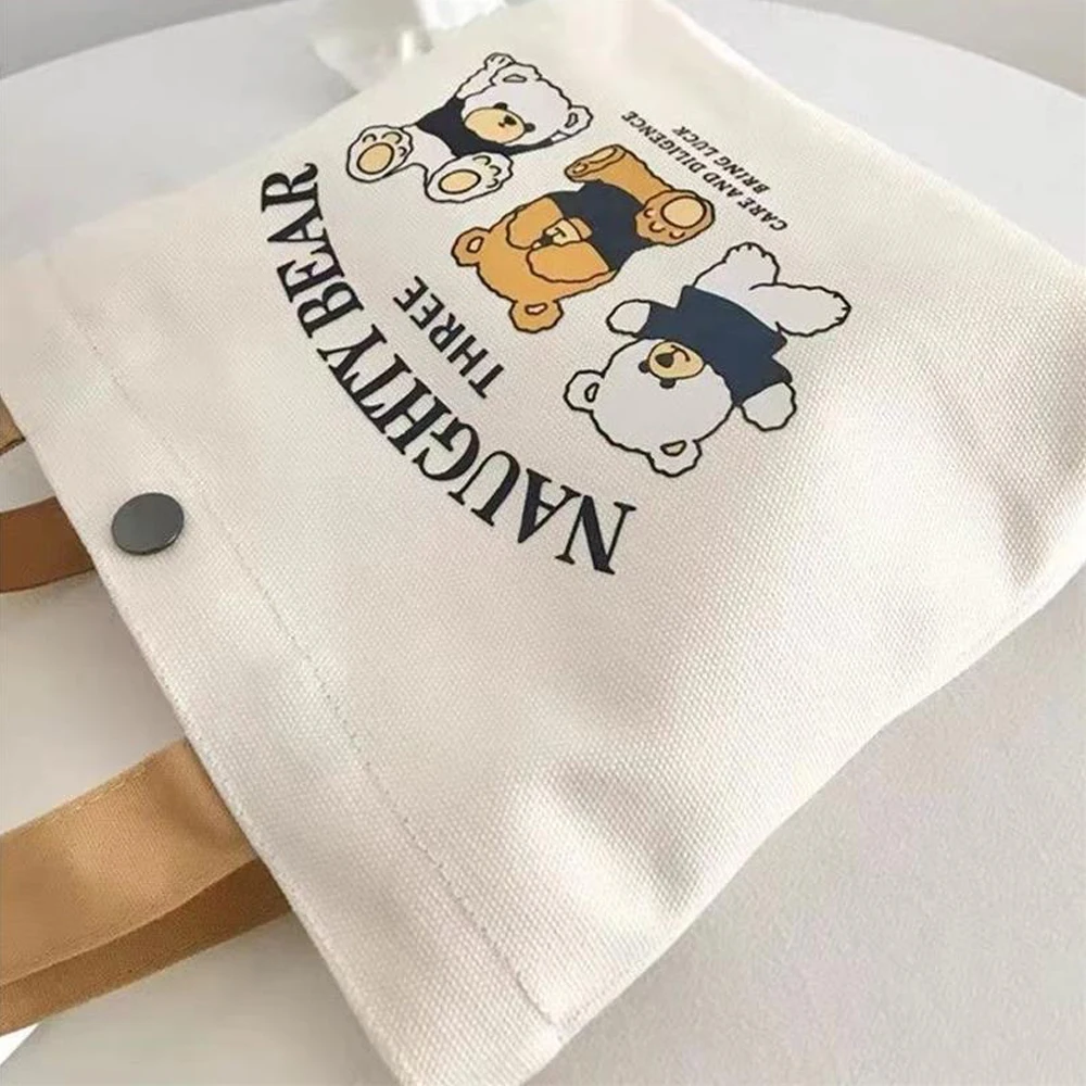 Canvas Bag Small Versatile Handbag Female Student Lunch Box Bag Simple Tote Bag Office Worker Lunch Bag Shopping Bag image 4