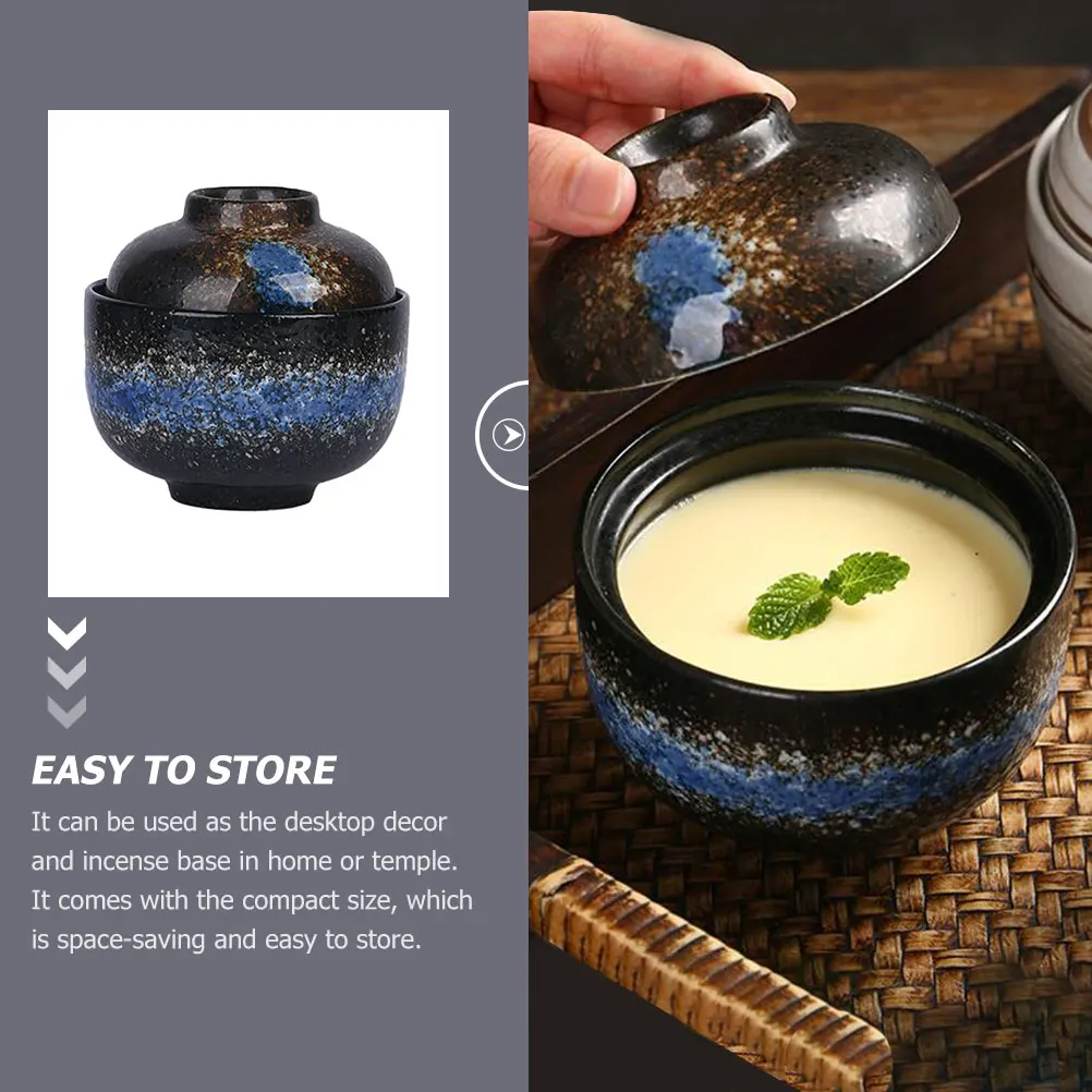 Bowl Pot Soup Bowls Ceramic Stew Cup Egg Japanese Steaming Serving Porcelain Small Custard Dessert Onion Cuisine Chawanmushi