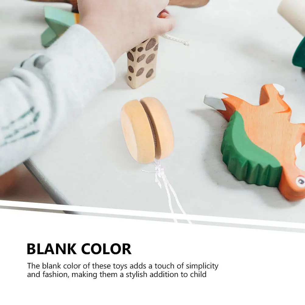 6 個の木製 DIY グラフィティヨーヨーボール未完成ナチュラルカラー手描きおもちゃヨーヨーボール