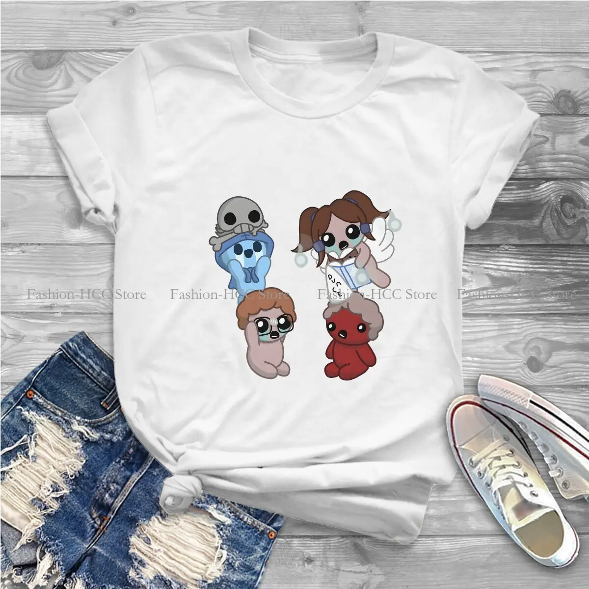 Cute Round Collar Polyester TShirt The Binding Of Isaac Game Classic T Shirt Women Tops