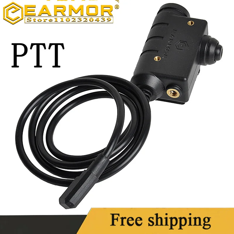 EARMOR Military Shooting Earmuffs PTT Adapter M51 Hunting Tactical Headset PTT Kenwood and AUX Radio Interface Tactical Gear