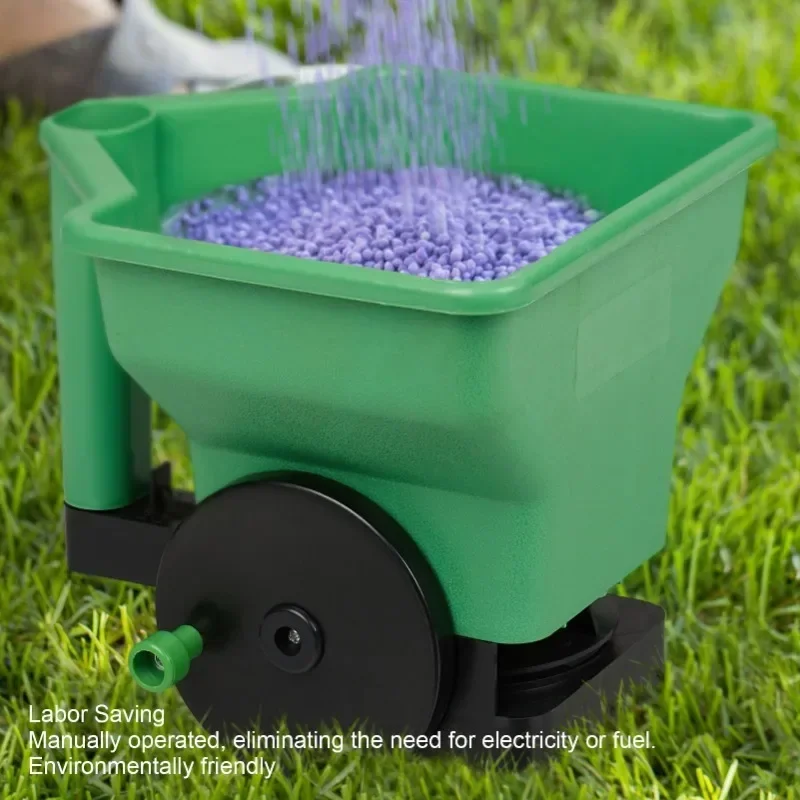 

Hand Spreader Manual Small Labor Saving Handheld Lawn Garden Spreader for Fertilizer Salt Green Manual Spreader