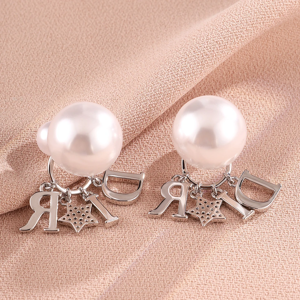 Elegant Business Pearl Star Earrings Suitable For Women To Wear Fashionable Jewelry For Travel, Banquets, And Parties
