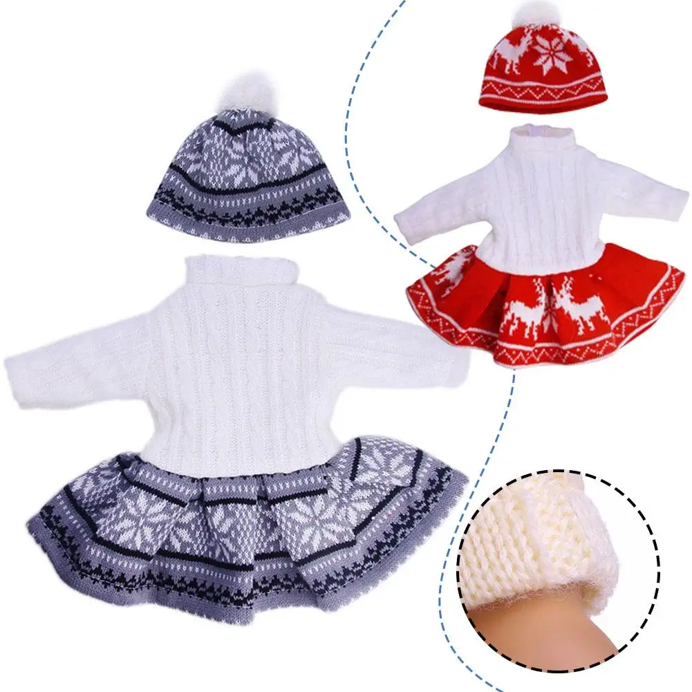 Christmas New Doll Clothes Elk, Snowflake Dress Set For 18 Inch American&43cm Baby New Life Girl Doll Girl Toy