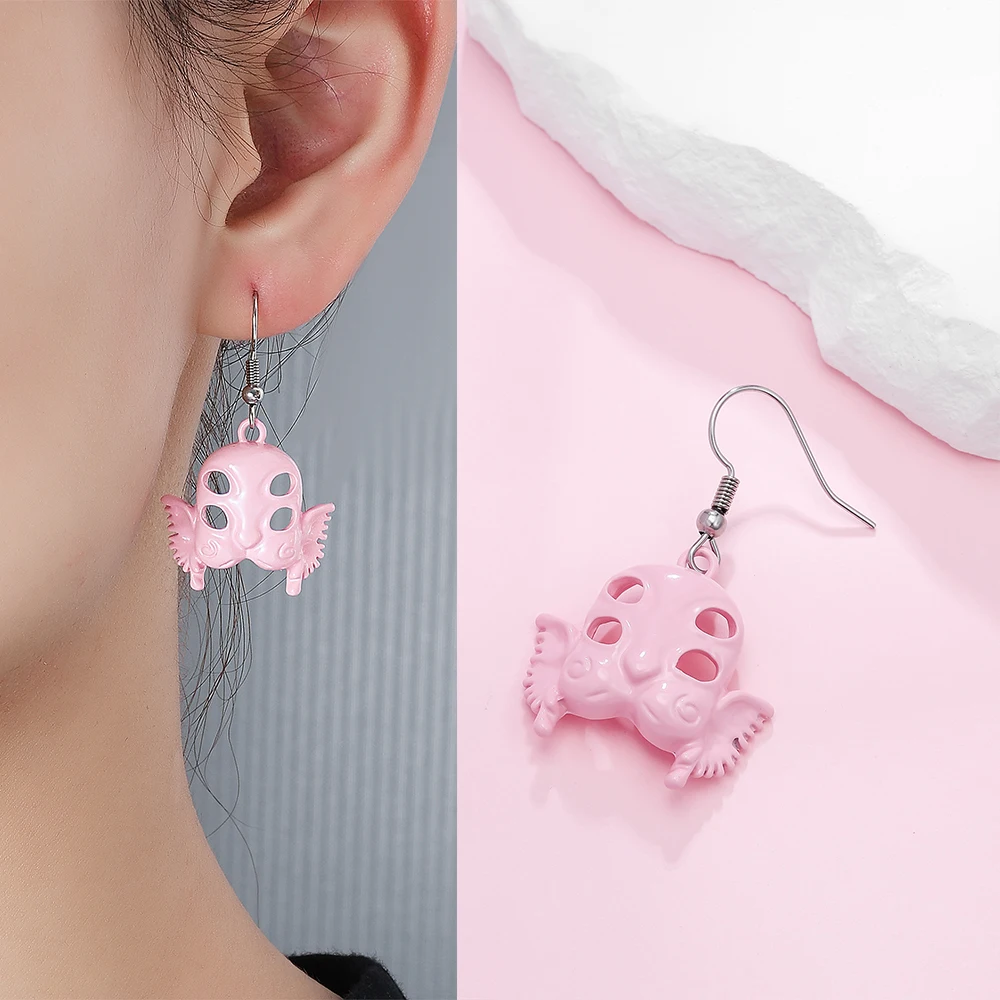 Cry Baby Charm Drop Earring Cat Face Mask Dangle Ear Rings Jewelry for Women Girls Collection Gift