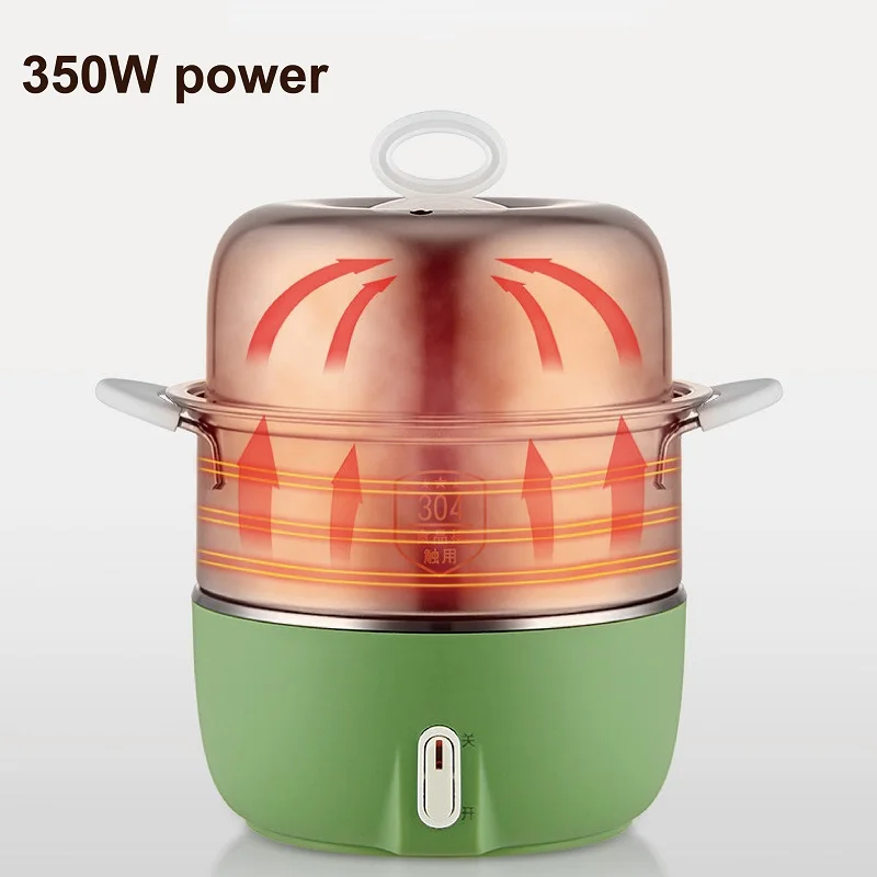 

350W Egg Cooker Multifunction Student Dormitory Fast Breakfast Machine Auto Power Off 304 Stainless Steel Electric Steamer 220V