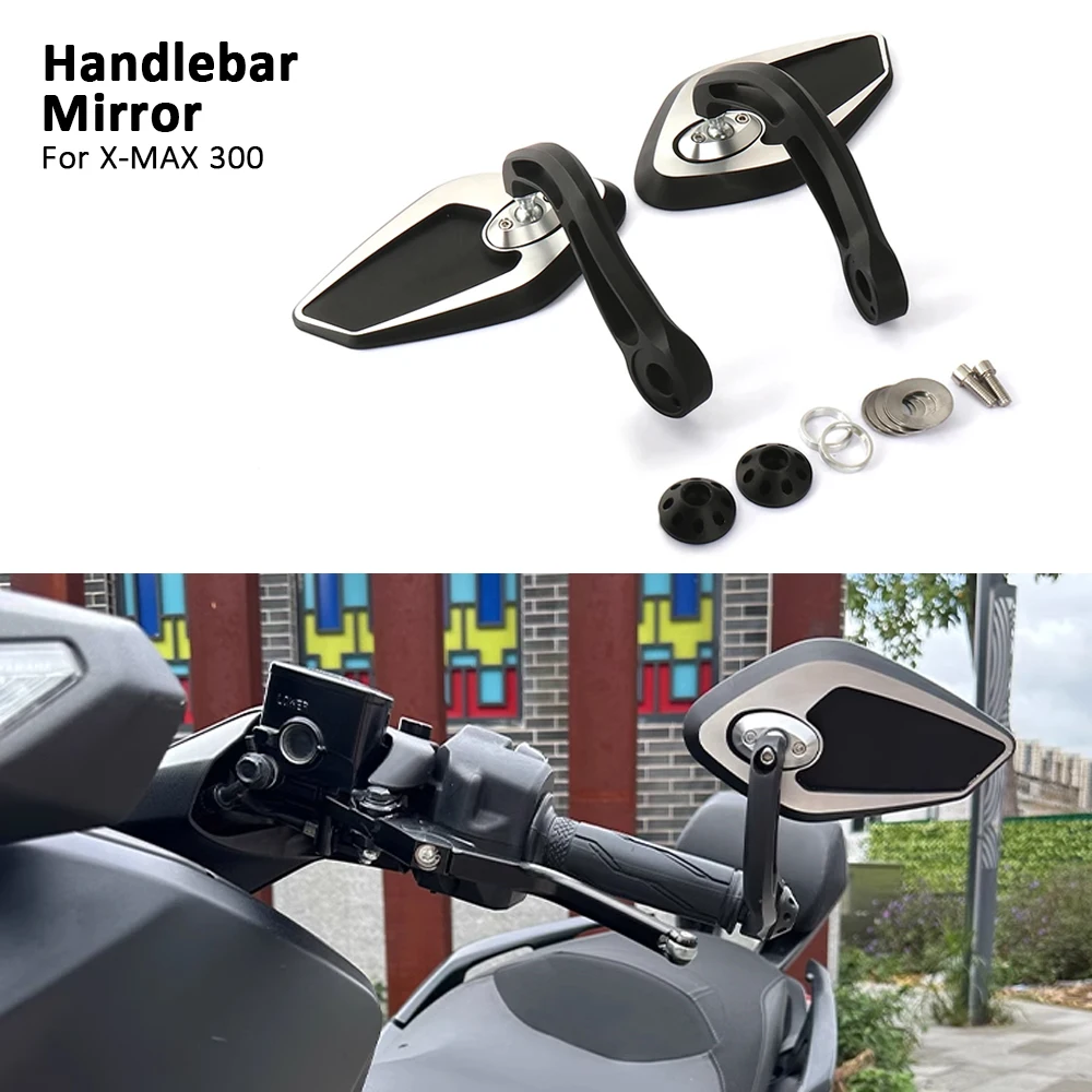 

Motorcycle Black Silver Handle Bar End Mirror X-MAX300 Side Mirrors For Yamaha X-MAX 300 XMAX300 XMAX 300