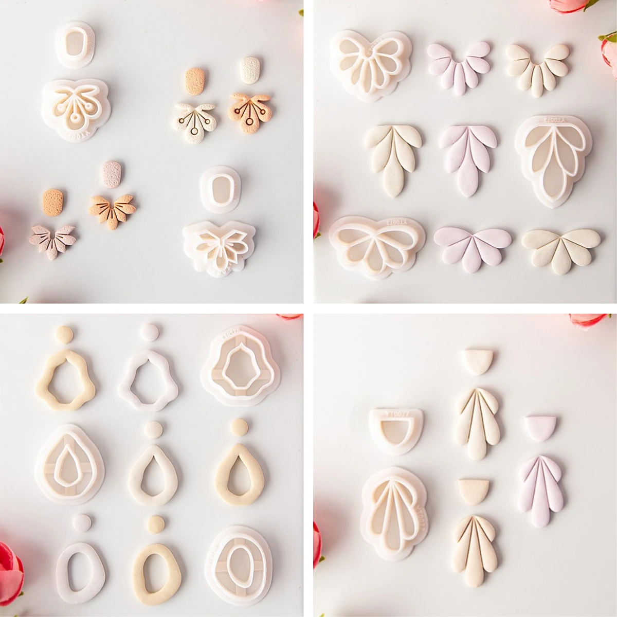 Mini kwiat Polymer Clay Cutter kolczyki miękka forma ceramiczna kreatywna biżuteria retro wisiorek DIY glina modelowanie narzędzie do sztancowania