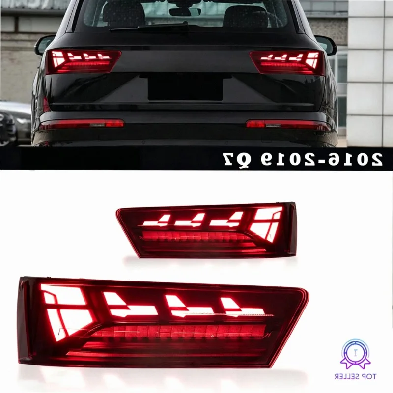 Q7 16-19 Models Red New Taillight Assembly Upgrade LED Custom Day Running Light Flow Turn Signal A Pair Left and Right