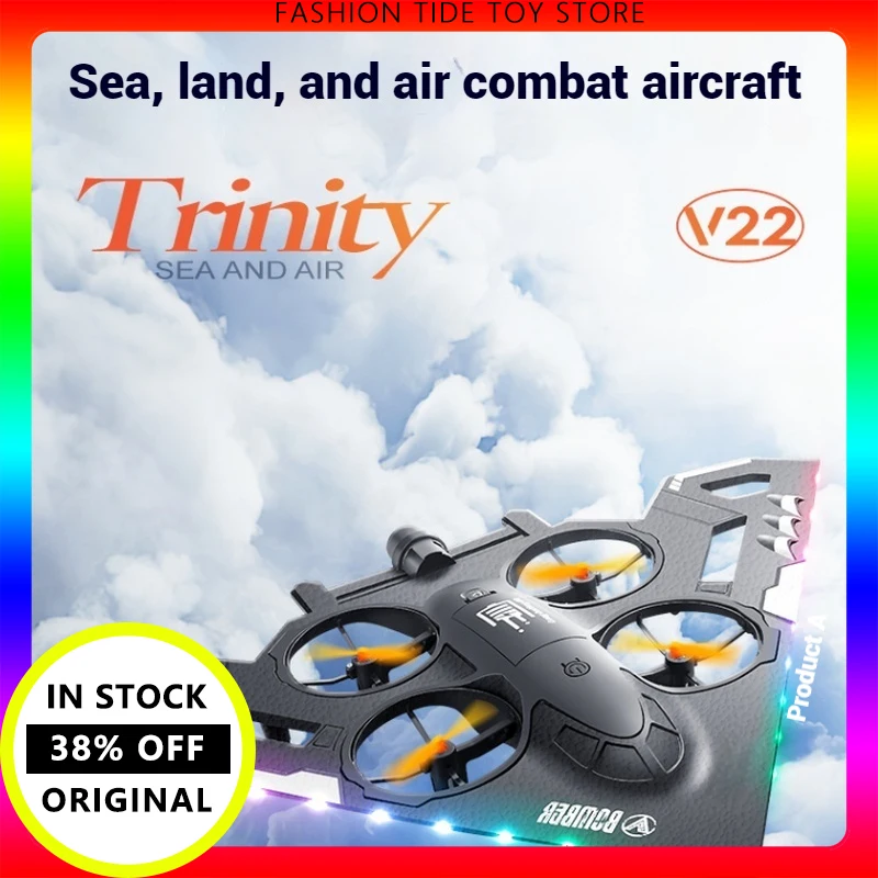 

In Stock V22 Rc Aircraft Water Land Air Three In One Plane Model Glider Toy Capable Aerial With Drone Birthday Presents