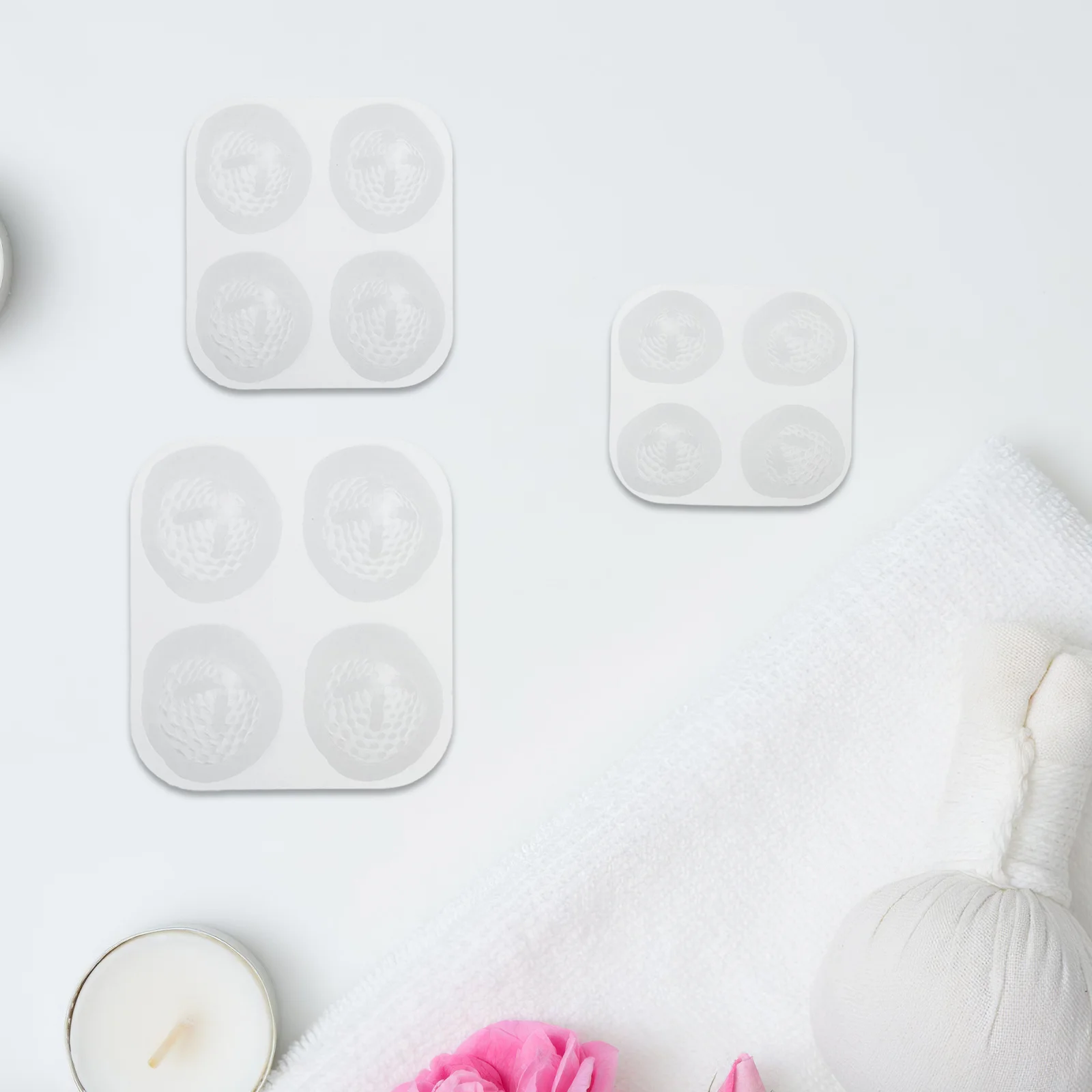 

3Pcs Strawberry Silicone Making Mold Easy Demoulding Handmade Wax Craft Art Fondant Soap DIY Mould Reusable Decorative