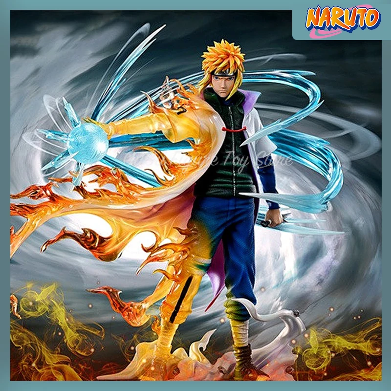 Naruto Anime Figure 26cm Namikaze Minato Gk Pvc Statue Action Figurine Rasengan Desk Decoration Collectible Model Kids Toys Gift