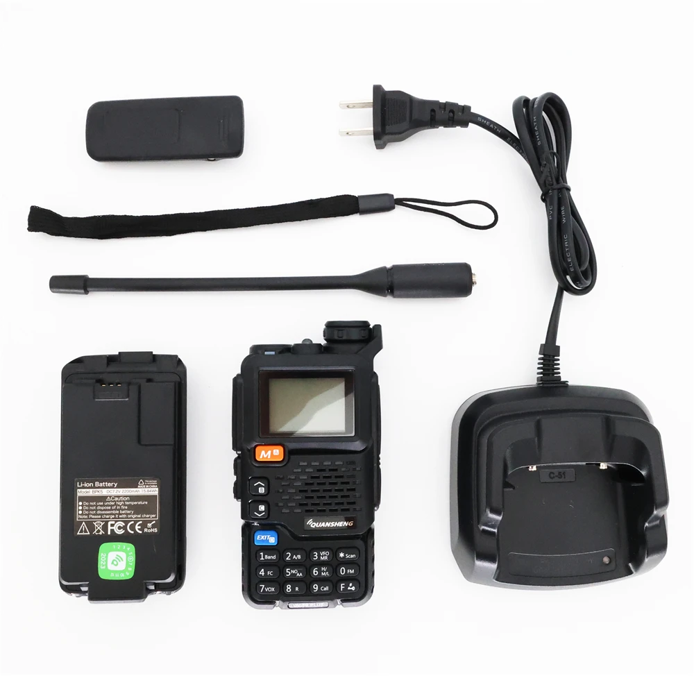 

2023 New Uv-5r Plus Portable Multi-Band Transceiver Walkie Talkie Uhf/Vhf Long Range Ham Radio