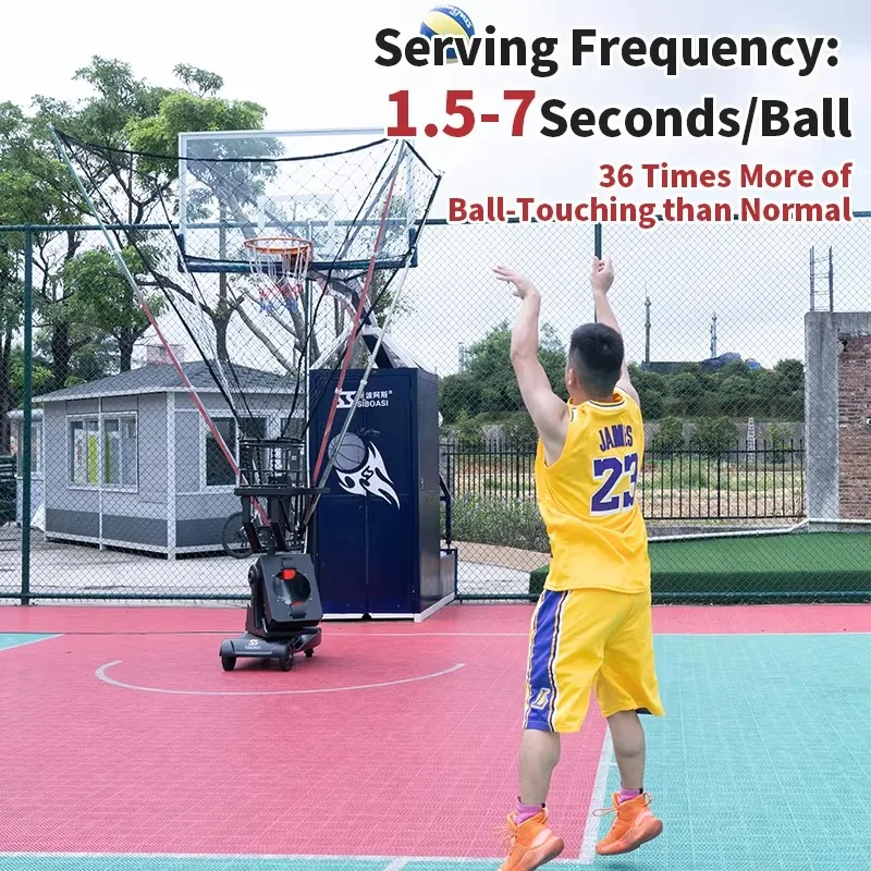Black Remote Control Automatic Rebound Basketball Shooting Training Machine