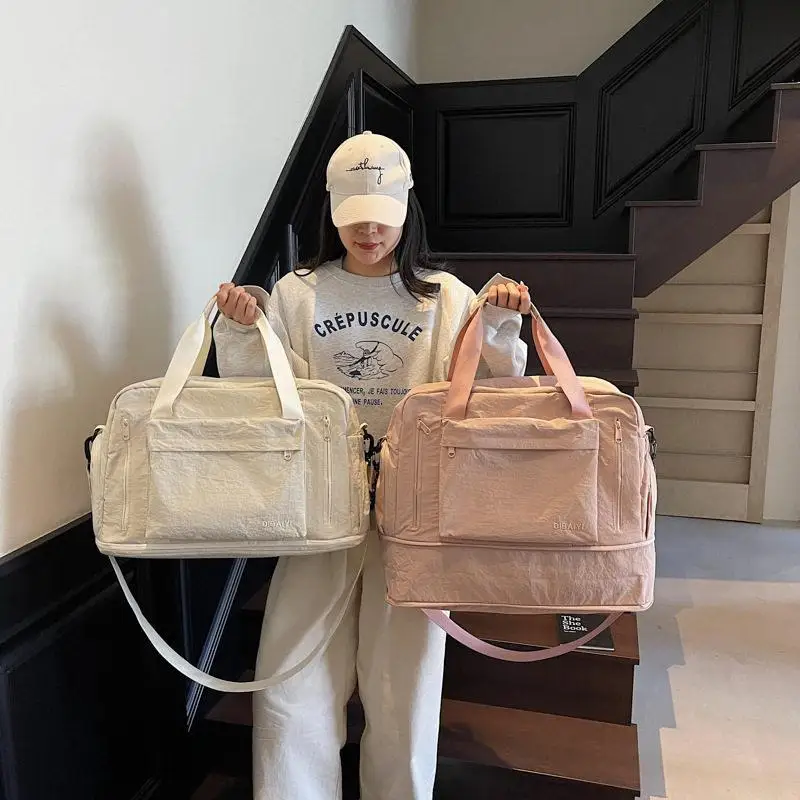large-capacity-short-trip-women's-handheld-lightweight-business-trip-bag-expandable-crossbody-waterproof-sports-fitness-bag
