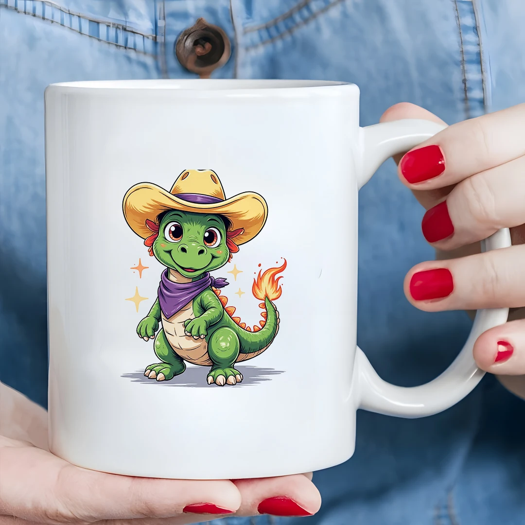 كوب من قماش الدنيم على شكل ديناصور كرتوني سعة 11 أونصة للأطفال كوب للمشروبات الباردة والساخنة هدية عيد الميلاد كوب إبداعي للمكتب العائلي