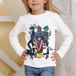 Rock Band Gorillaz Long Sleeve T Shirt Child Casual Fashion Oversized T-Shirts Kids Tops Tees Boy Girl Tshirt Children Clothing