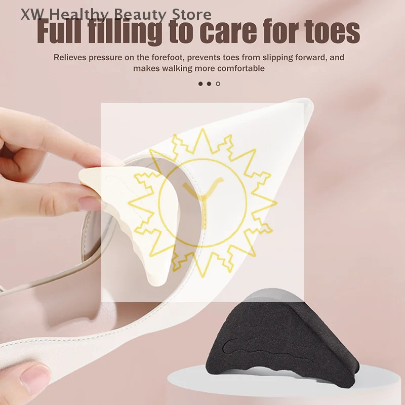 Memory Foam Toe Plug Soft Half Insoles Reusable Toe Sponge Filler Insert For Shoes Adjustable Too Big Foot Brace Pads Unisex