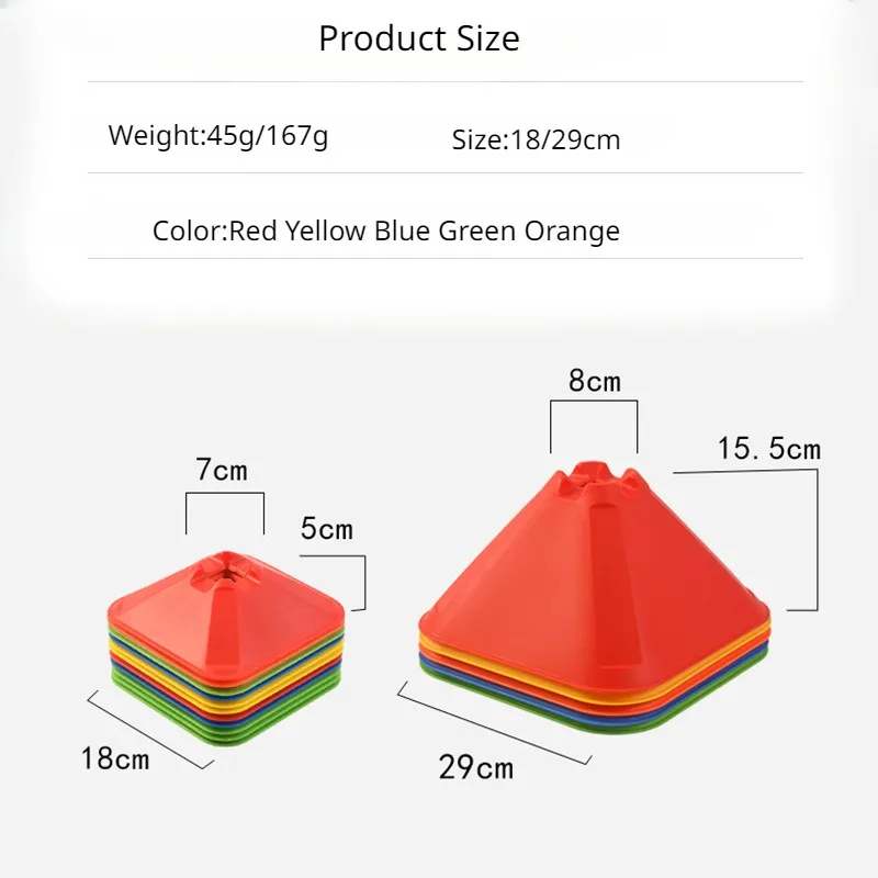 Marqueurs de cônes carrés de football, disque d'entraînement de vitesse de rugby, plaque de cône, sports de plein air, équipement d'entraînement de vitesse croisée, 5 pièces