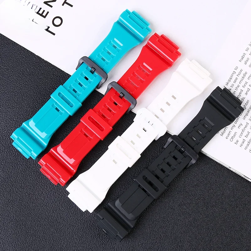 For Casio SGW-300H/500H/400H Men's F-180WH Watch Band Resin Sports Square Hole 18 Rubber Silicone Convex Watches Accessories