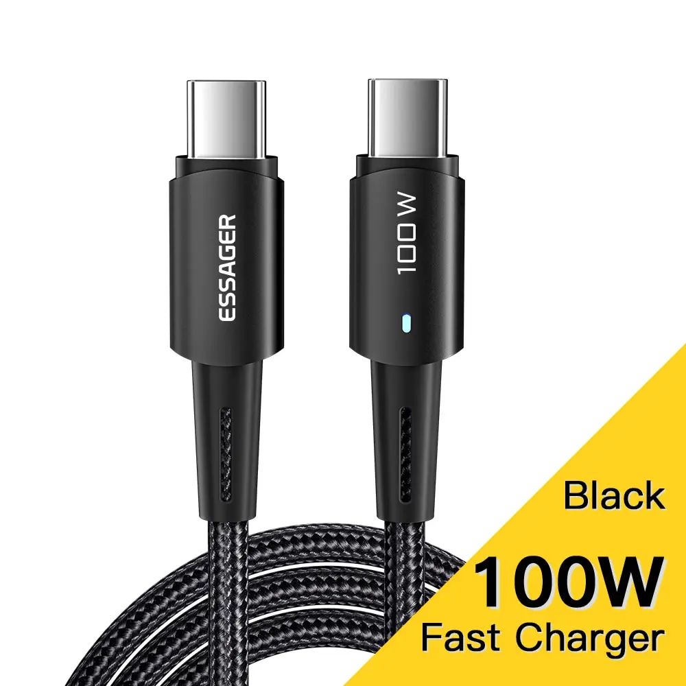 Essager Pd 100W 60W Type C C Naar C Kabel Snel Opladen Mobiele Telefoon Oplaadkabel Draad Voor Xiaomi Samsung Huawei Macbook Ipad