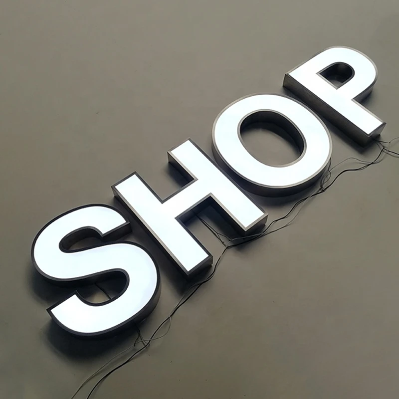 

Factory Outlet Outdoor acrylic LED channel letters shop signs, frontlit acrylic LED luminous shop signs advertising signage