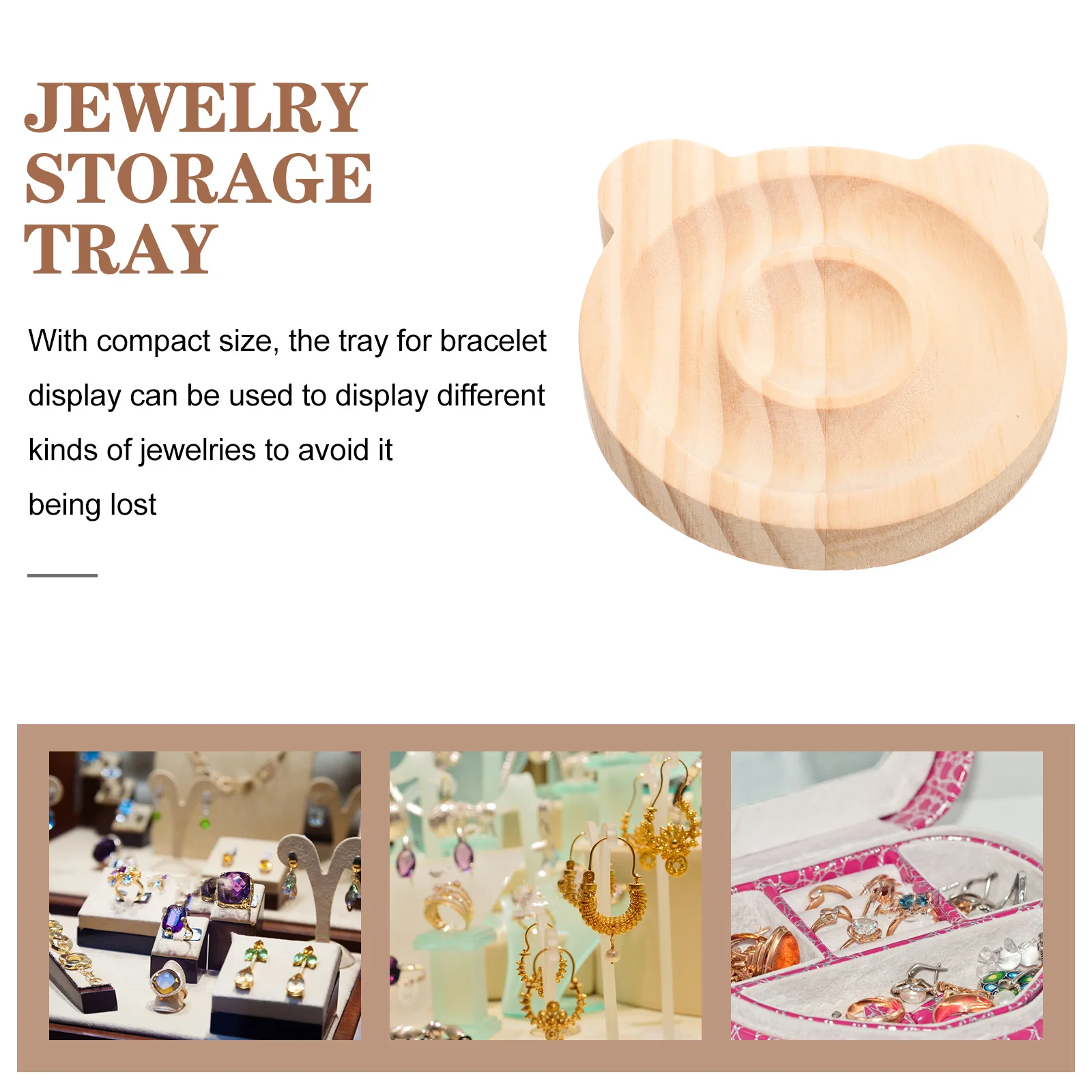 حامل عرض صينية سوار المجوهرات الخشبية للأساور المطرزة ومنظم سطح الطاولة المزخرف بتصميم خفيف الوزن #5