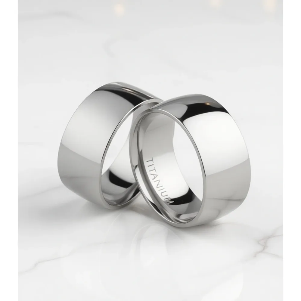 

Титановое обручальное кольцо с гладкой куполообразной поверхностью, от 2 мм до 10 мм, высокополированное, комфортная посадка, размеры 3-15