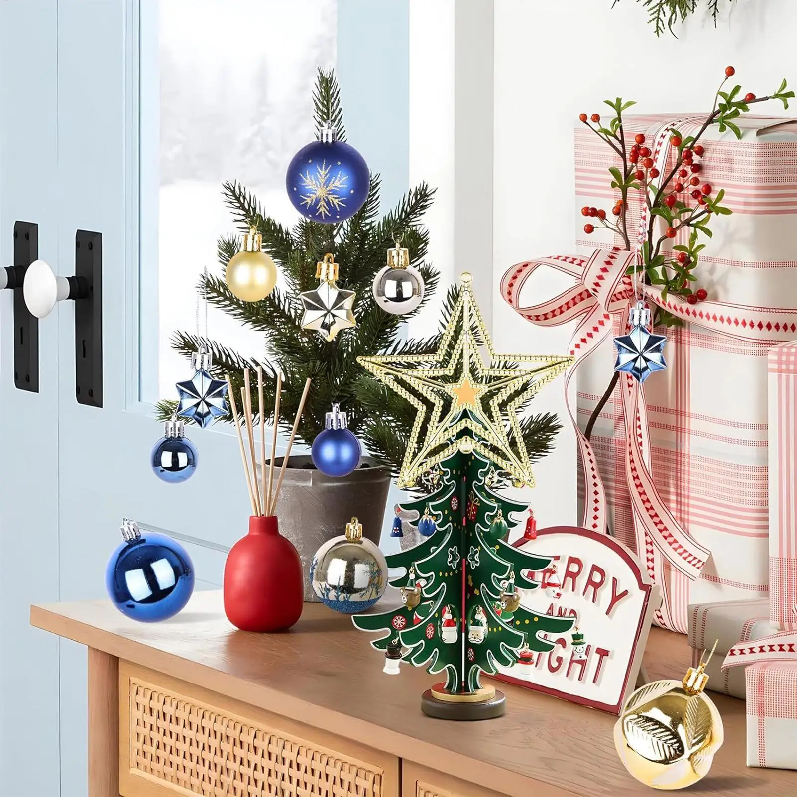 

Рождественские шары, украшения, расписные украшения, 2,36 дюйма с крючком, небьющиеся рождественские шары, украшения для елки, внутренняя часть