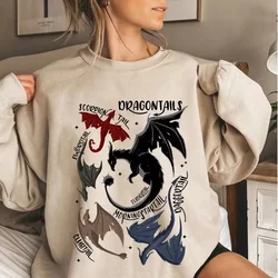 Vintage Basgiath War College Sweatshirt Dragon Rider Violet Sorrengail Hoodie Fourth Wing Sweater Bookish Tops Gift Women