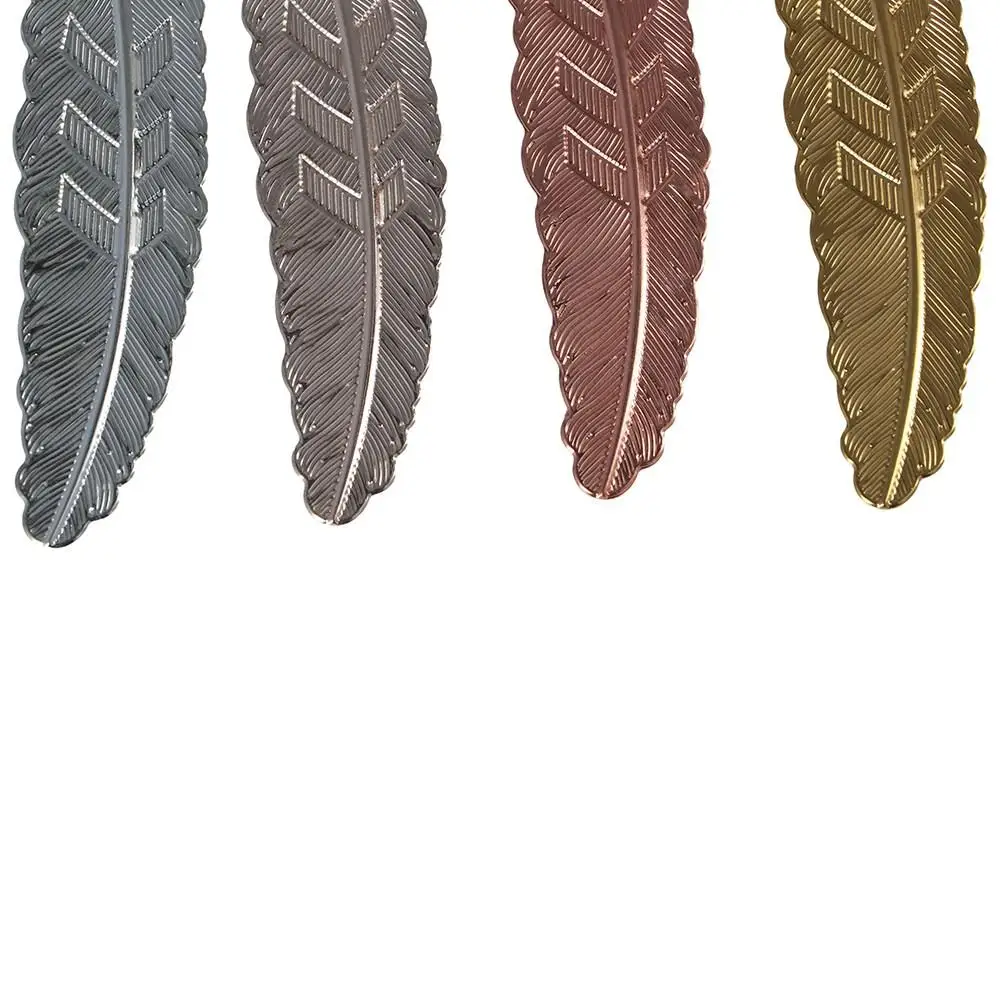 Stationery Retro Metal Feather Bookmark Ins Ethnic Style Feather Pendants Bookmark Beautiful Creative Bookmark Photography Tools