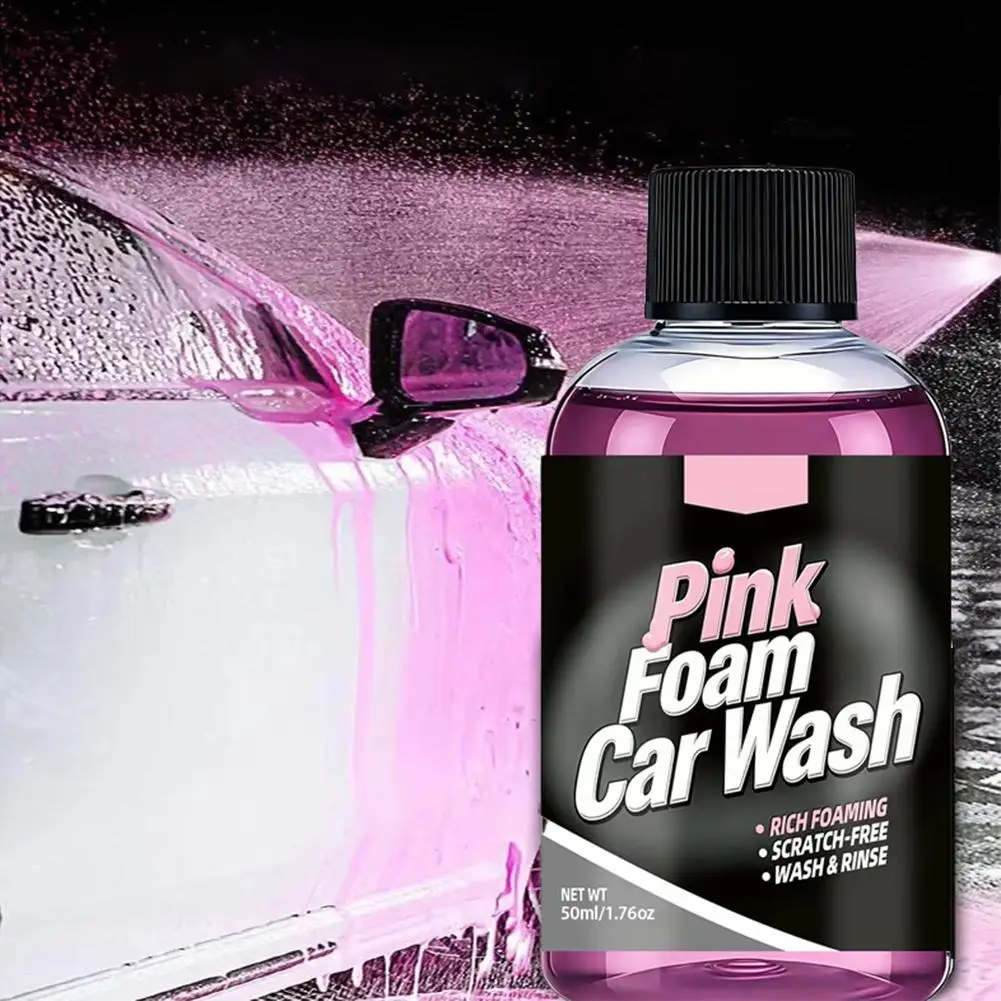 Snow Foam Car Wash Soap Pink Multicolor No Scrub Rich Foam for Foam Cannon Gun Bucket Truck Auto Exterior Care view 2