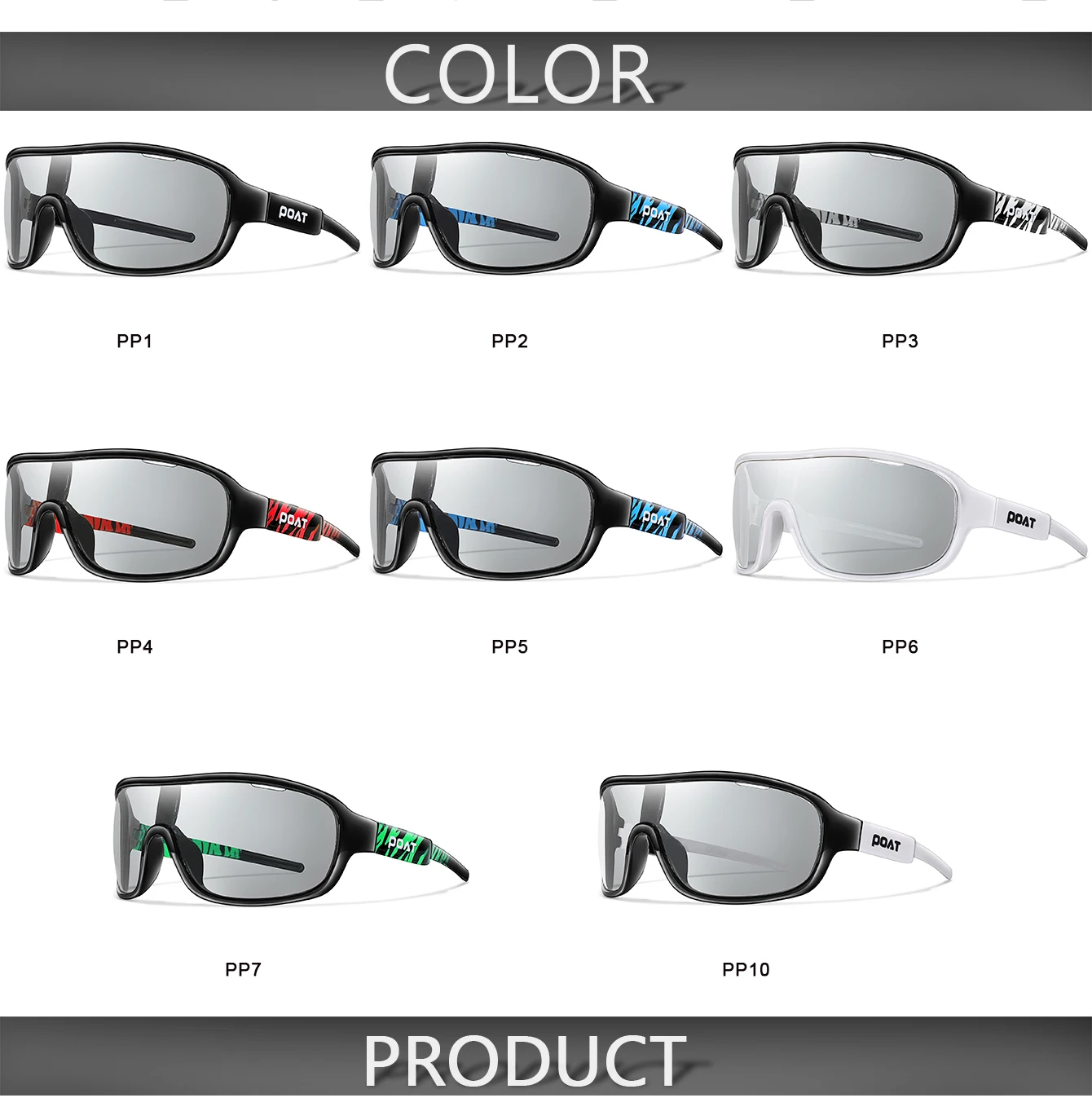 POAT MARKE Männer Frauen Polarisierte Photochrome Outdoor Straße Radfahren Brillen Sport Radfahren Angeln Sonnenbrille Männliche Fahrrad Brille – Detail 3