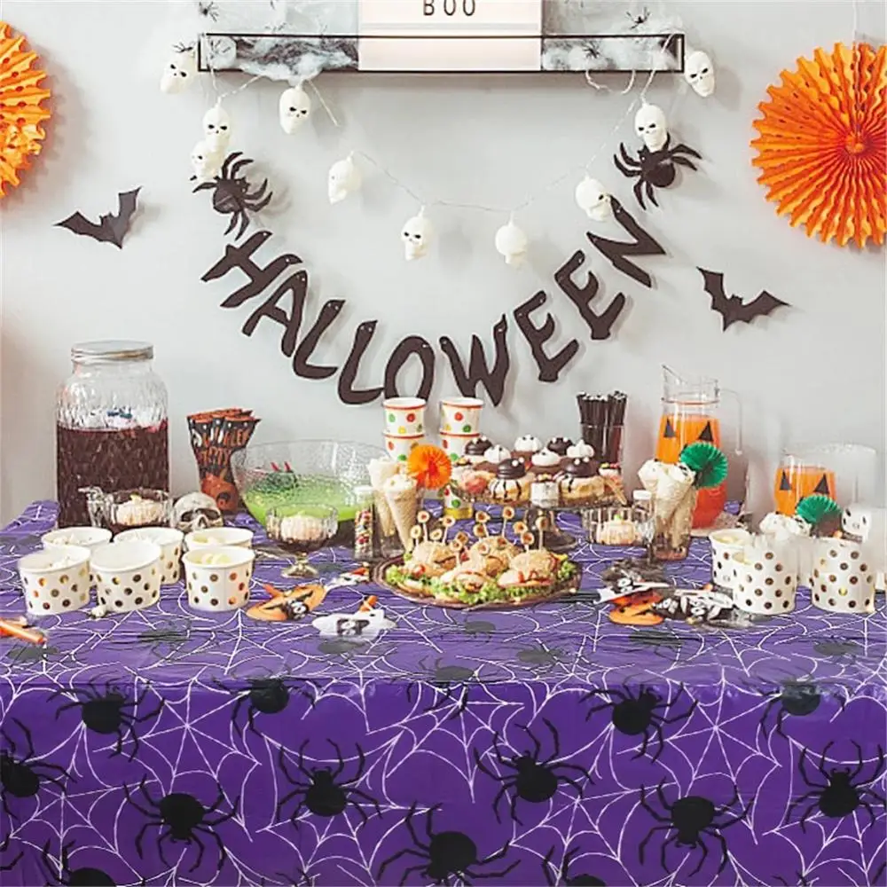 Tablecloth New Halloween 130x220cm Party Event Decoration Background Wall Covering Christmas Theme 2023 Home Decor Table Cover