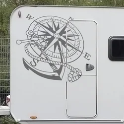 Grande bússola âncora acampamento rv carro caminhão adesivo decalque caravana motorhome auto veículo capô decoração de vinil