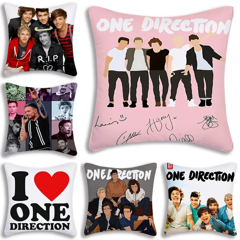 Fundas de almohada de dibujos animados O-OneS D-DirectionS, funda de cojín decorativa para el hogar con estampado de doble cara, funda de cojín bonita de felpa corta