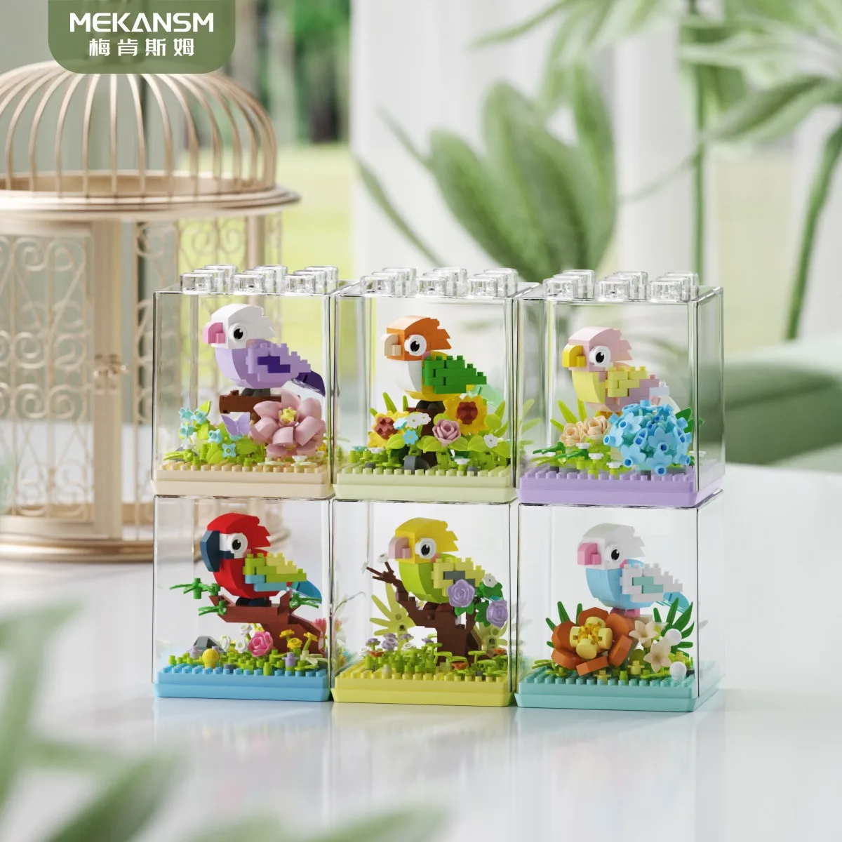 Parrot Bird Puzzle Assembly Building Block Toy Model Creative Education DIY Handmade Decoration Building Block Toy Ornament