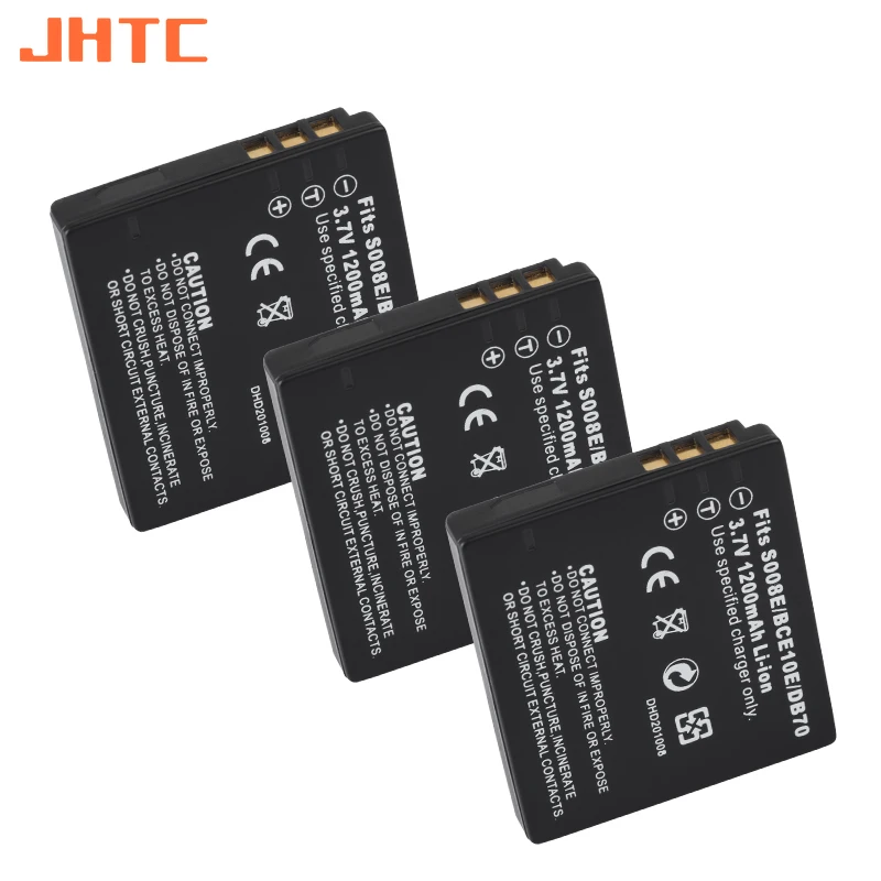 JHTC 1200mAh DMW-BCE10 CGA-S008A CGA-S008E Battery for Panasonic Cameras DMC-FS3 FS5 FS20 FX30 FX33 FX35 FX36 FX37 Batteries