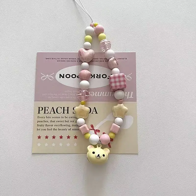 ww الهاتف المحمول سحر المفاتيح سلسلة فتاة النساء قضية الهاتف الخليوي الوردي الأزياء حقيبة قلادة مفتاح حزام حبل #5