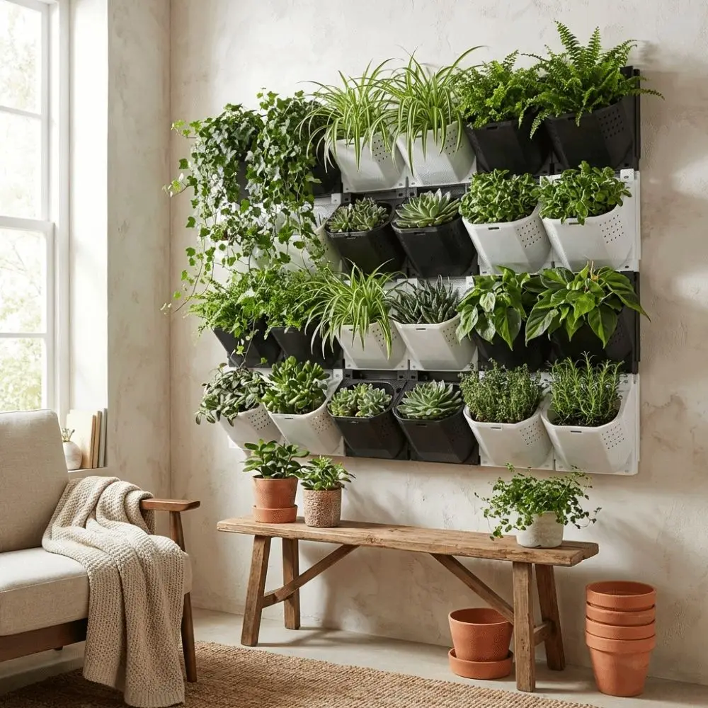 2/3 Holes Wall Flowerpot Self Watering Stacked Plants Grow Container Ventilated Wall Mounted Planting Box Balcony Garden
