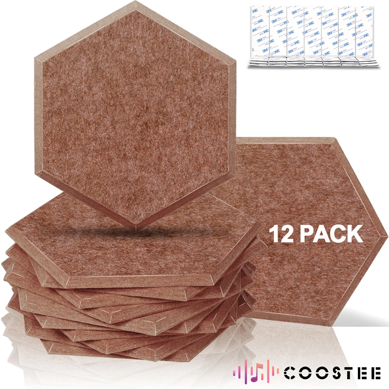 

Hexagonal Design 12 Pack Acoustic Panel Home Studio Music Sound Insulation Noise Treatment Home Wall Deco Accessories