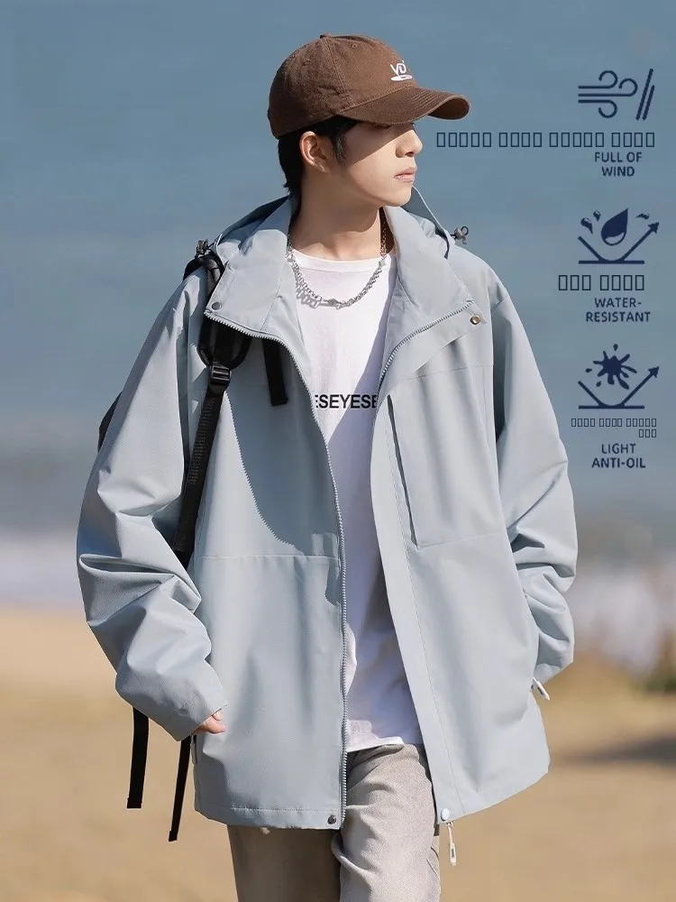 

TUCANO Мужская водонепроницаемая куртка свободного кроя, осень-зима, новинка, уличная, простая конструкция, длинное волокно из полиэфирного волокна, молния Clo...