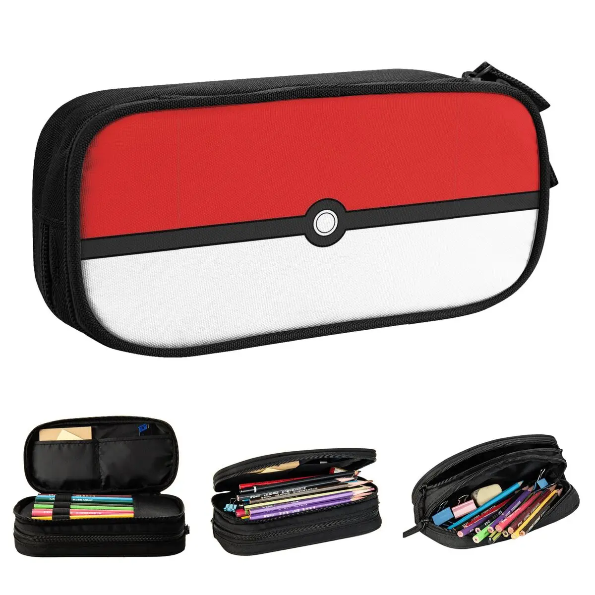 Fun Pokemon Ball Pencil Cases Pikachu Pencilcases Pen for Student Big Capacity Bag Students School Gifts Stationery