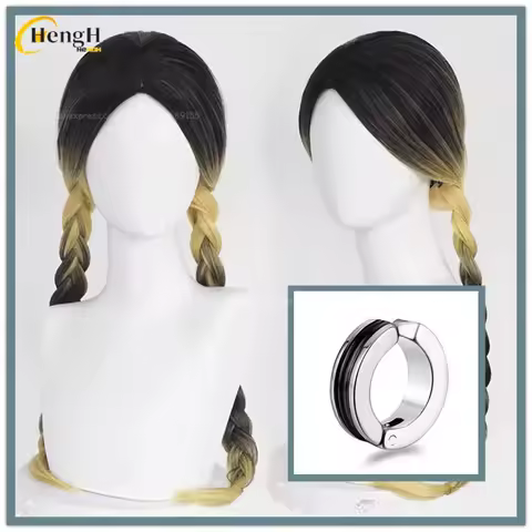 In Stock Anime Synthetic Haitani Ran Cosplay Wig Long 70cm Dyeing Gradient Double Braid Wig Heat Resistant Hair Halloween Wigs