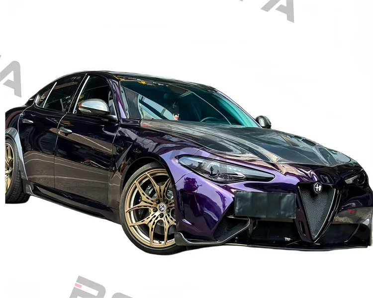 For Alfa Romeo Giulia upgraded GTAM Body Kit 1:1 wide-body wheelbrow bumper carbon fibre rear wing hood