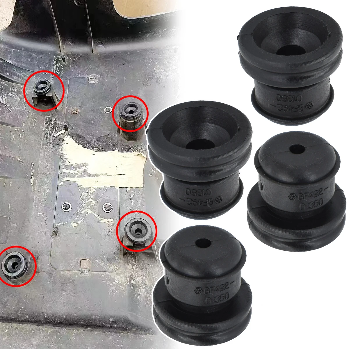 4X For Toyota Corolla Vios Yaris Levin Engine Upper Cover Trim Rubber Grommet Mount Bush Buffer Sleeve Pad Cushion GF49201350