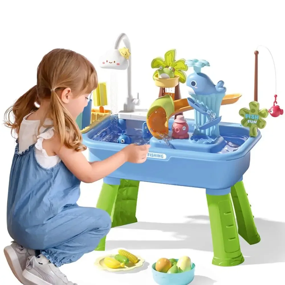 Kids Electric Circulating Water Sink Toys Pretend Role Kitchen Educational Dishwasher Water Basin Play Play Kitchen Toy Sets