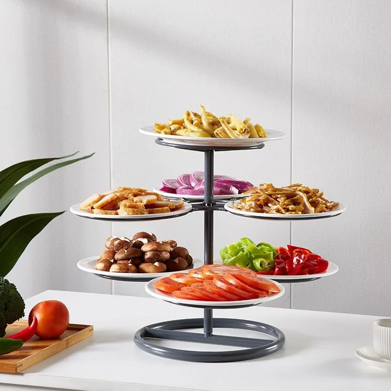 Light luxury creative multi-storey hotel cold dish rack, kitchen side dish preparation plate