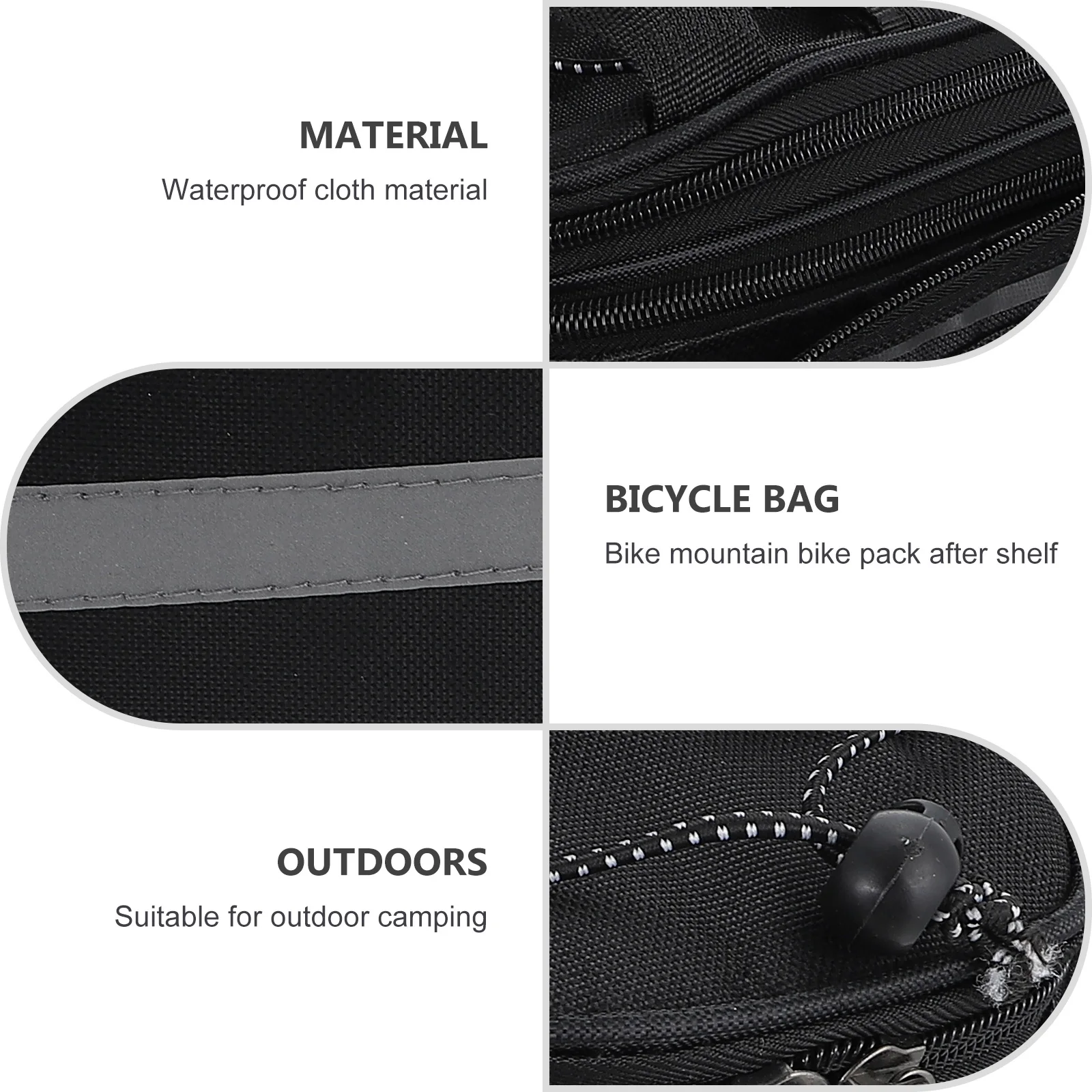 

Waterproof Bike Rear Rack Bag Large Capacity Oxford Cloth Bike Storage Bag Reflective Strips For Night Safety Durable Bicycle